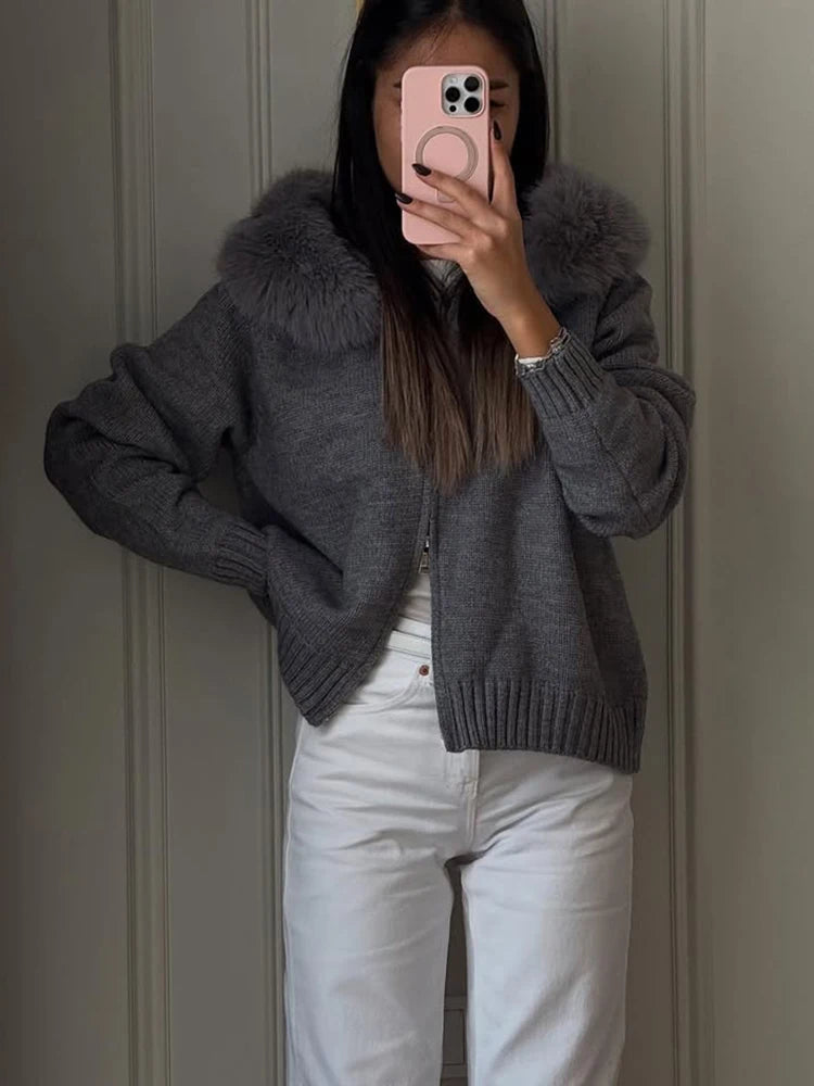 Faux Fur Oversized Cardigan