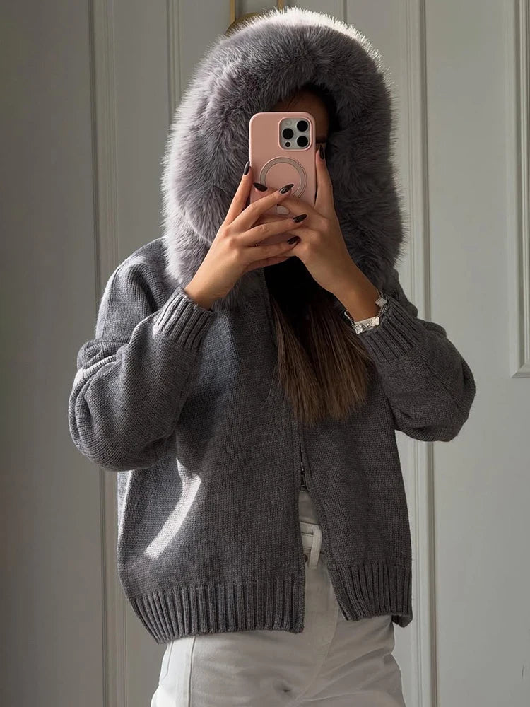 Faux Fur Oversized Cardigan