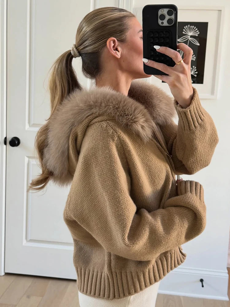 Faux Fur Oversized Cardigan