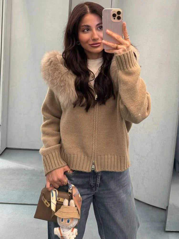 Faux Fur Oversized Cardigan