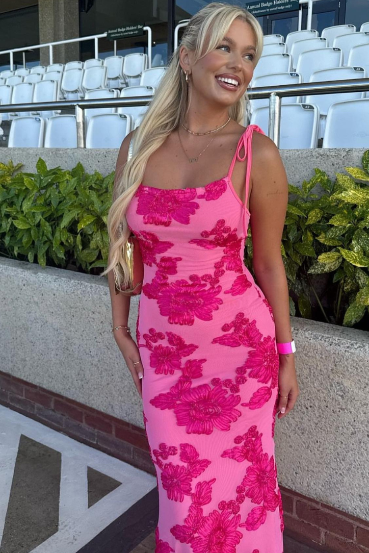 Fiona ærmeløs maxikjole med blomstermønster