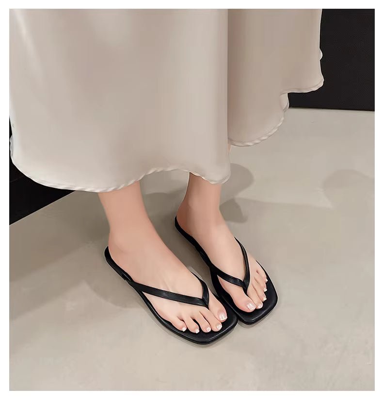 Fiona strandsandal med firkantet snude