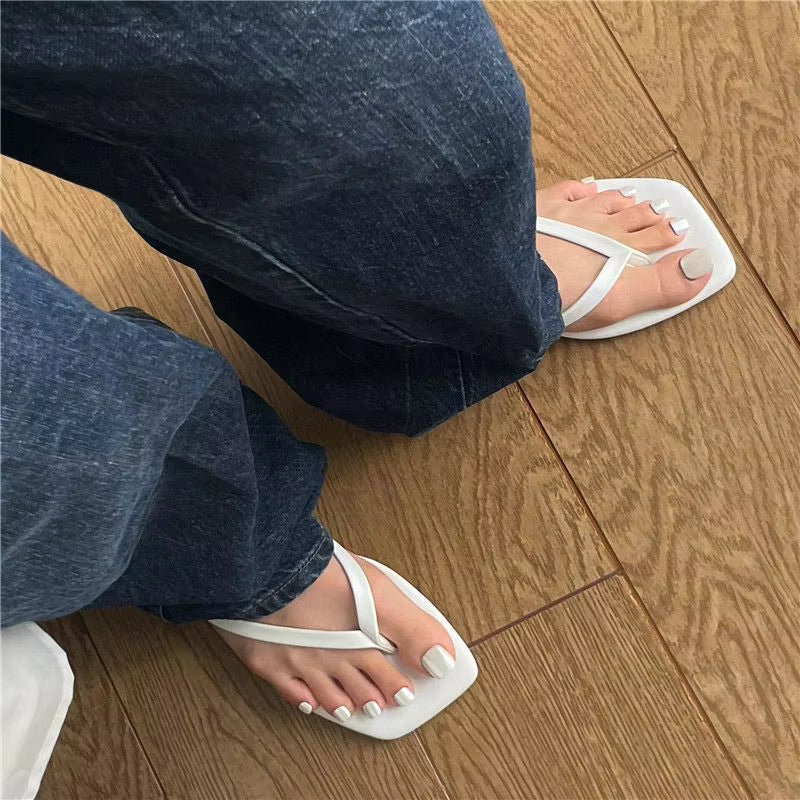 Fiona strandsandal med firkantet snude