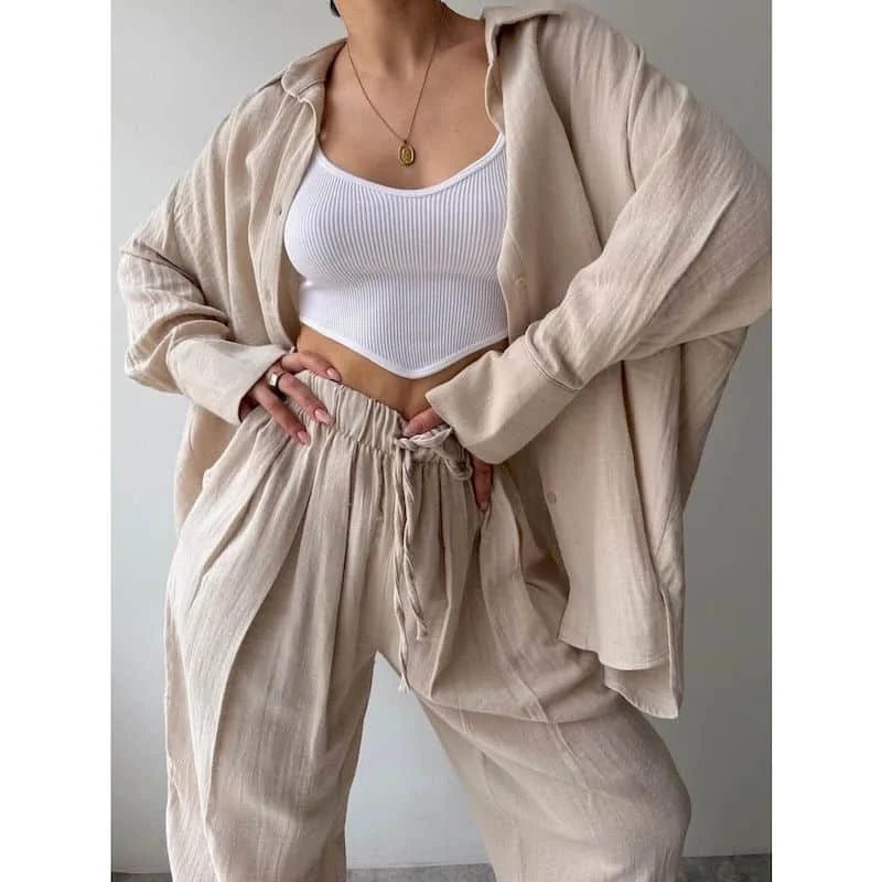 Frances Lapel Long Sleeve & Pants Set