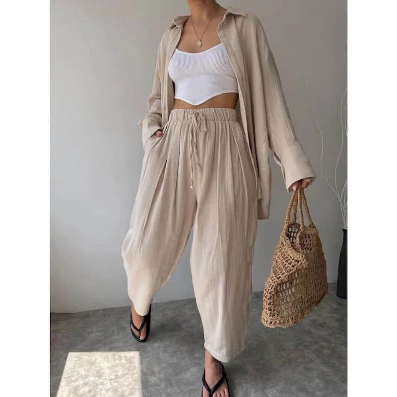 Frances Lapel Long Sleeve & Pants Set