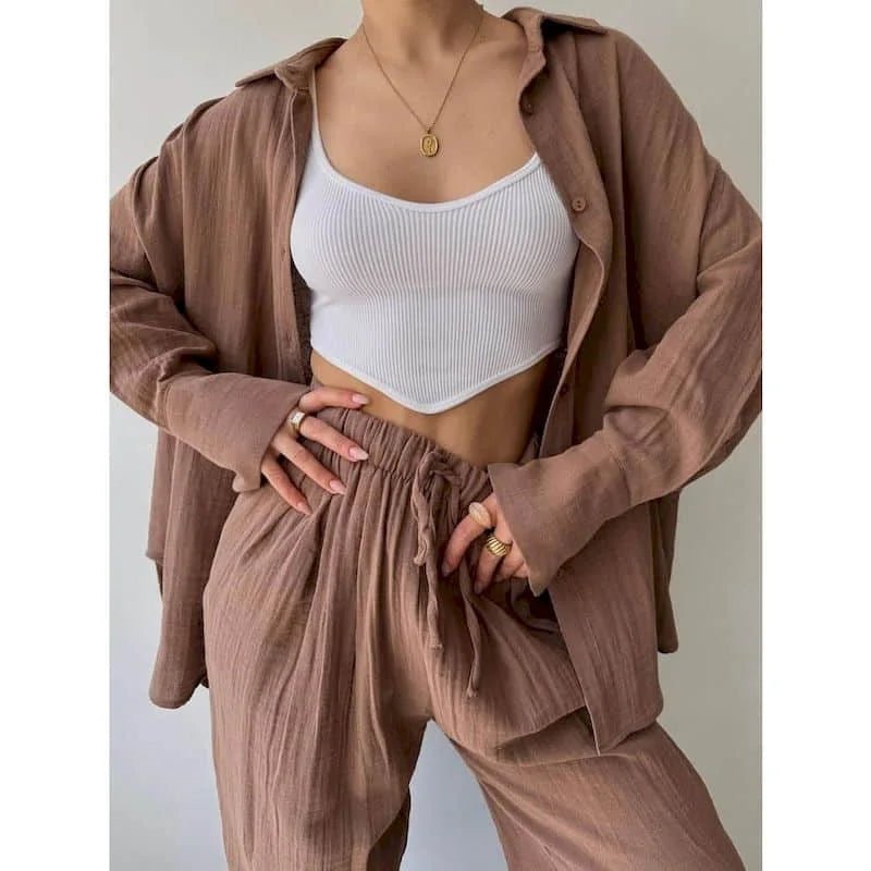 Frances Lapel Long Sleeve & Pants Set