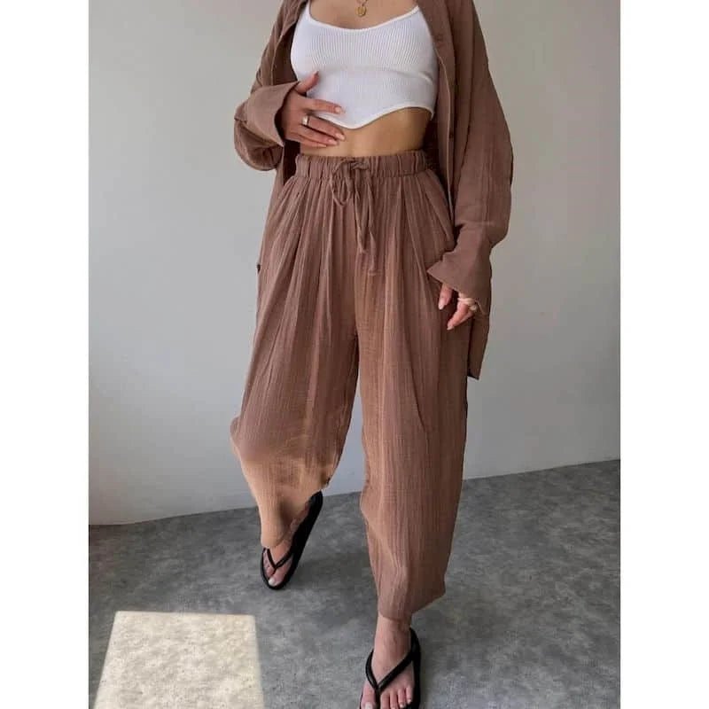 Frances Lapel Long Sleeve & Pants Set