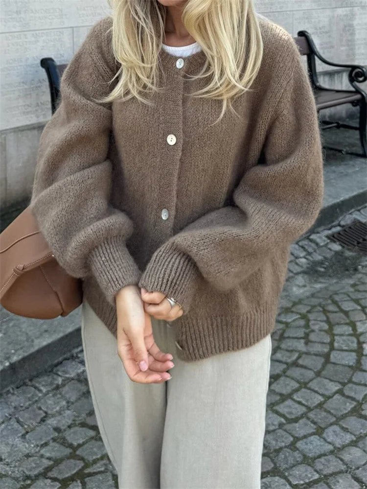 Freya fluffy strikcardigan