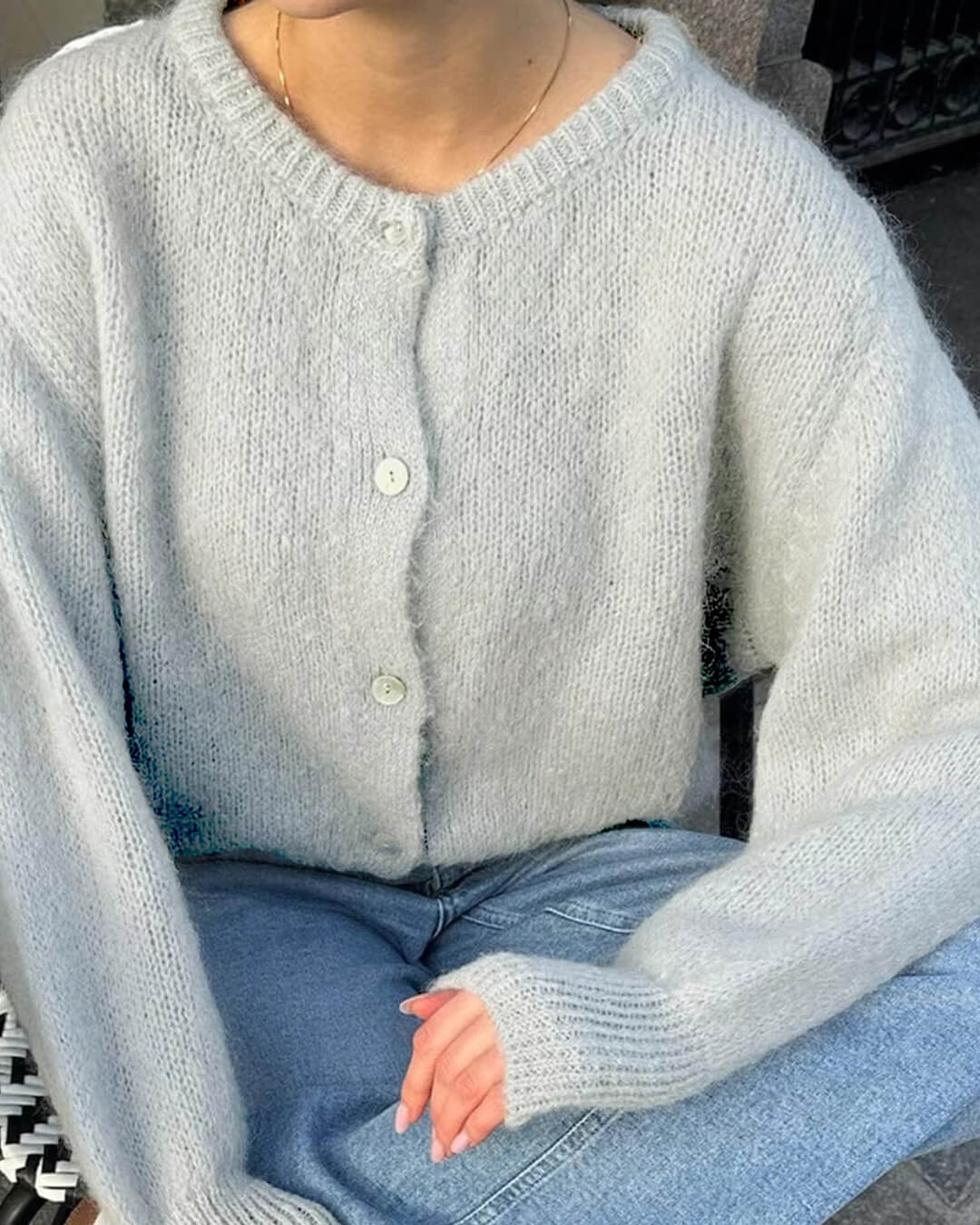 Freya fluffy strikcardigan