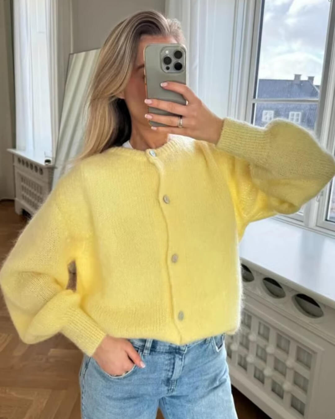 Freya fluffy strikcardigan