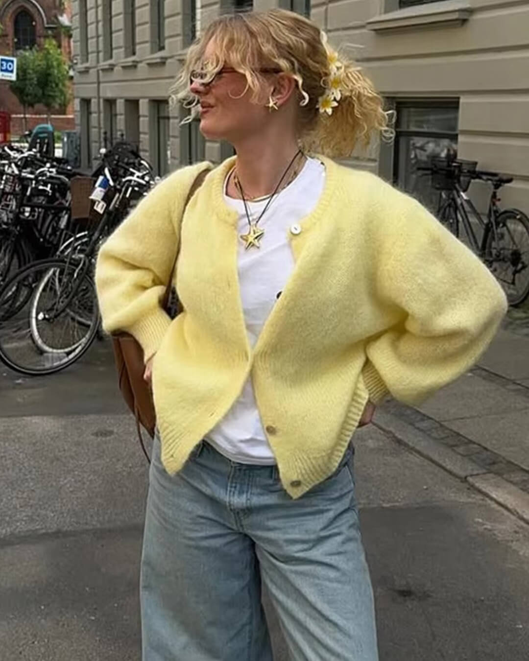 Freya fluffy strikcardigan