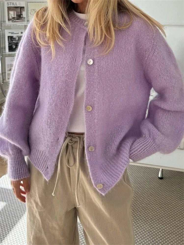 Freya fluffy strikcardigan