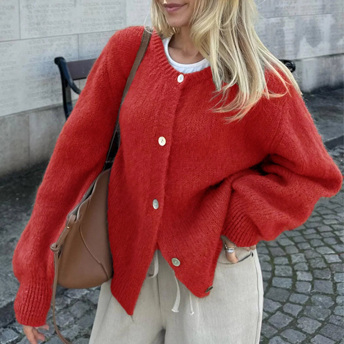 Freya fluffy strikcardigan