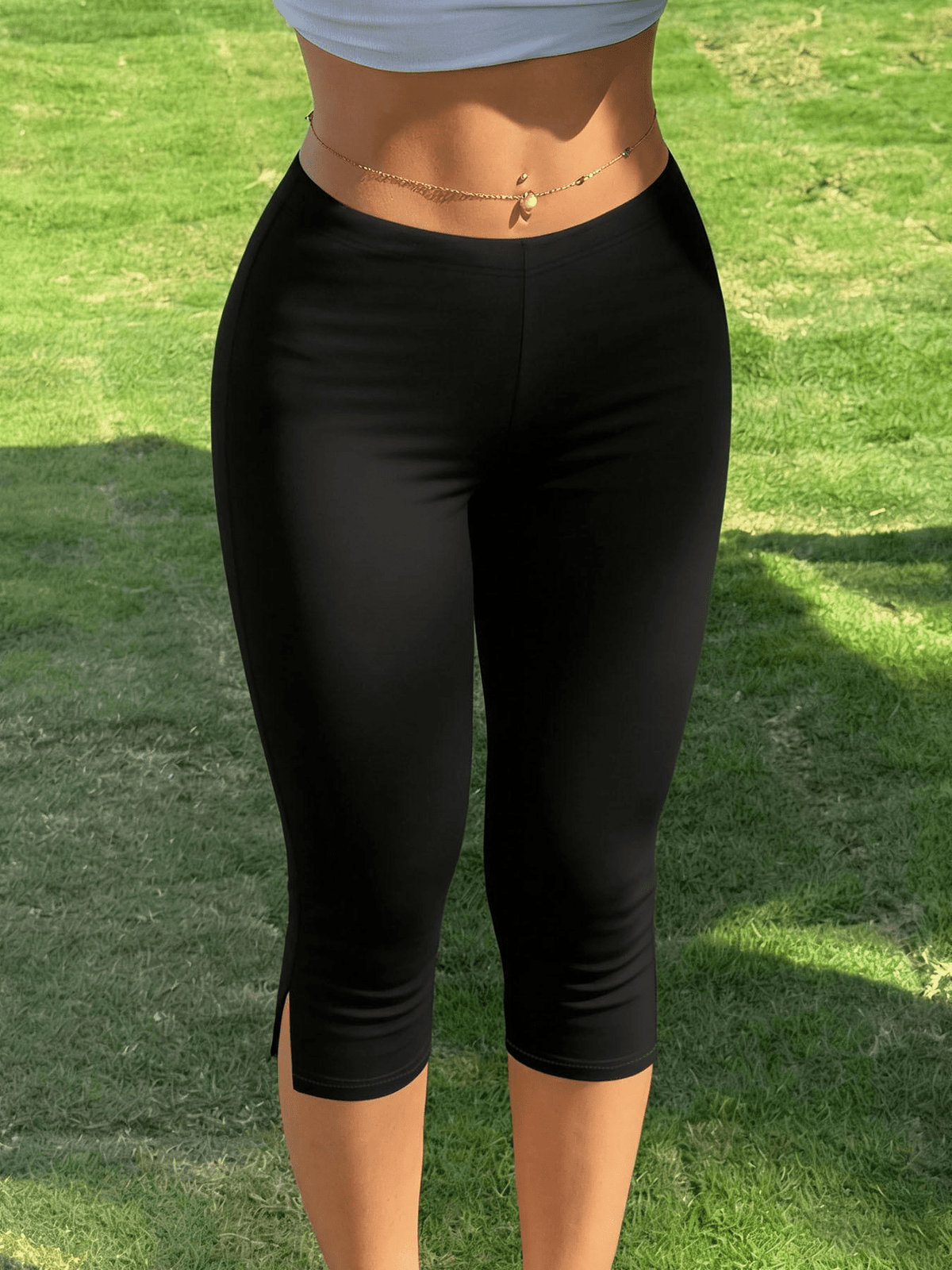 Halia caprileggings med slids i kanten