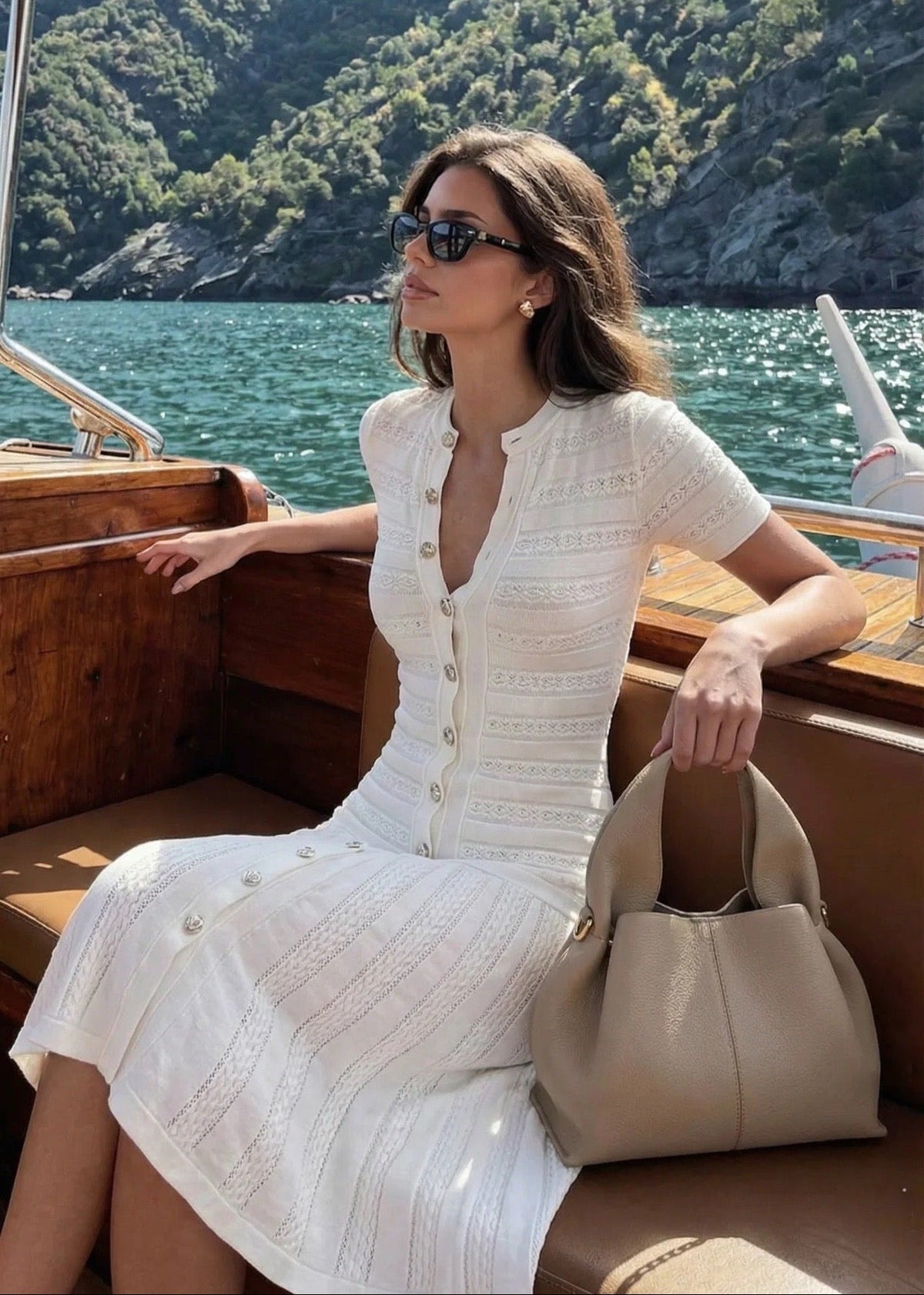Hannelore lang strikket kjole med slim fit