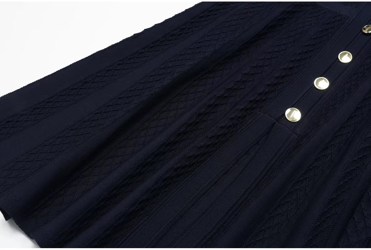 Hannelore lang strikket kjole med slim fit