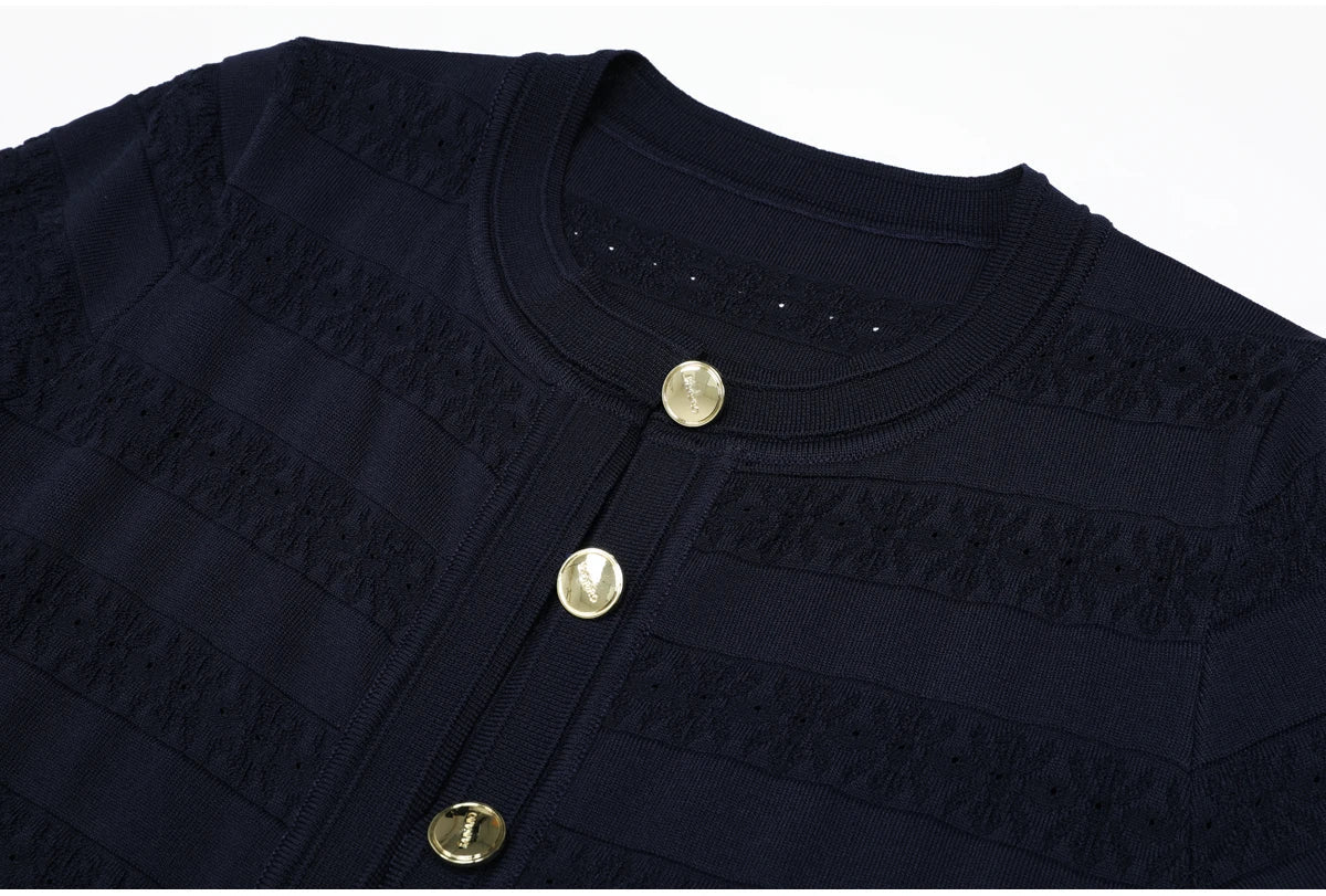 Hannelore lang strikket kjole med slim fit