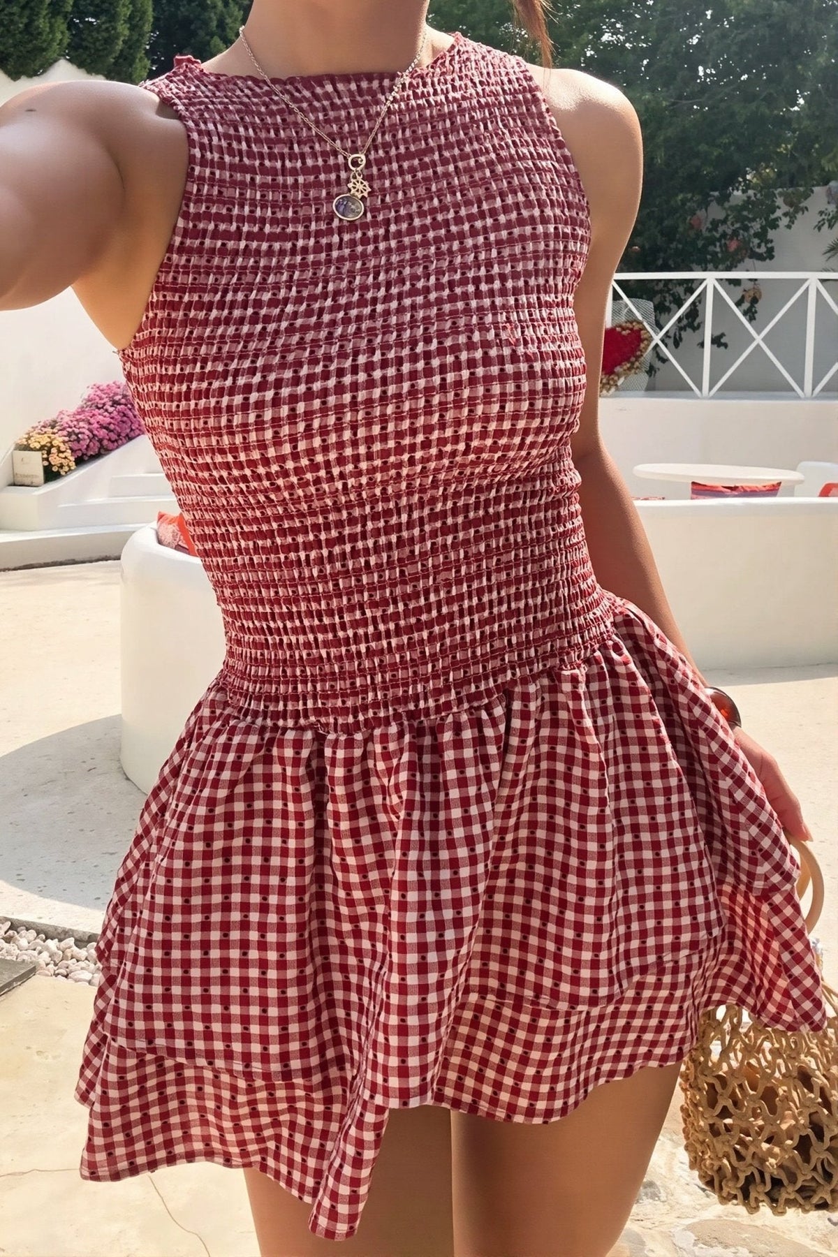 Hazel ternet minikjole med smock