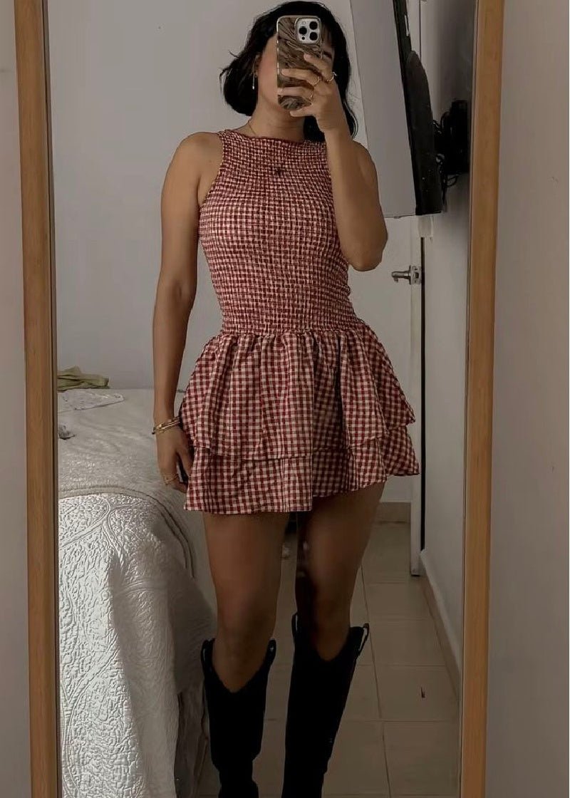 Hazel ternet minikjole med smock