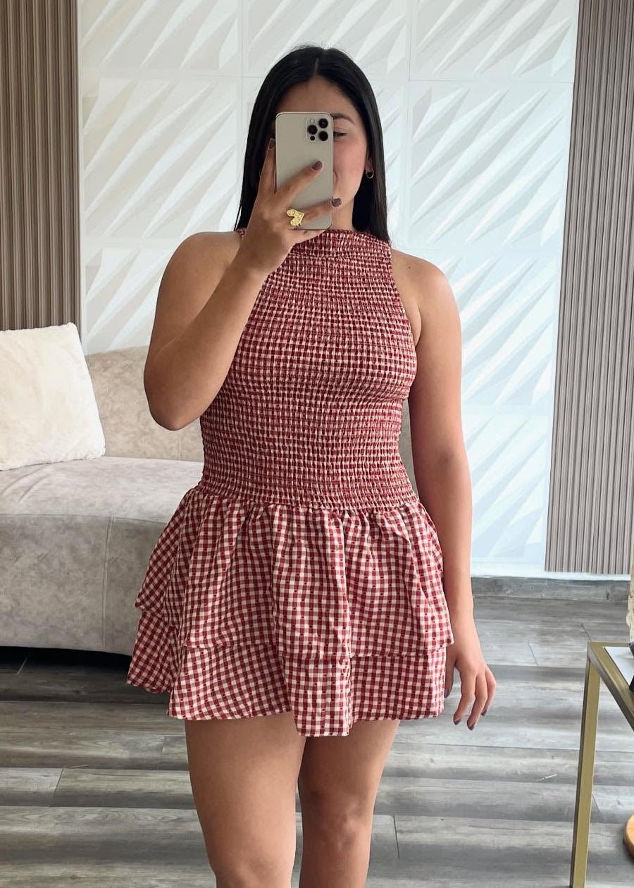 Hazel ternet minikjole med smock