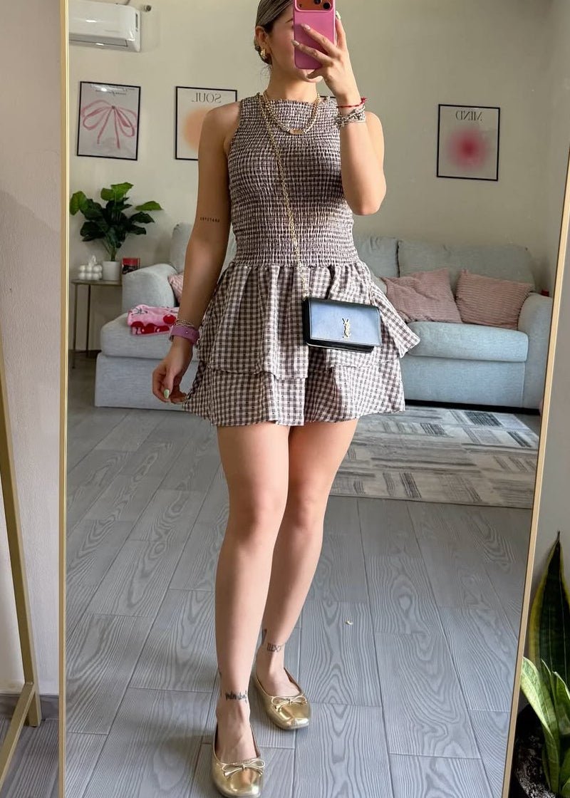 Hazel ternet minikjole med smock
