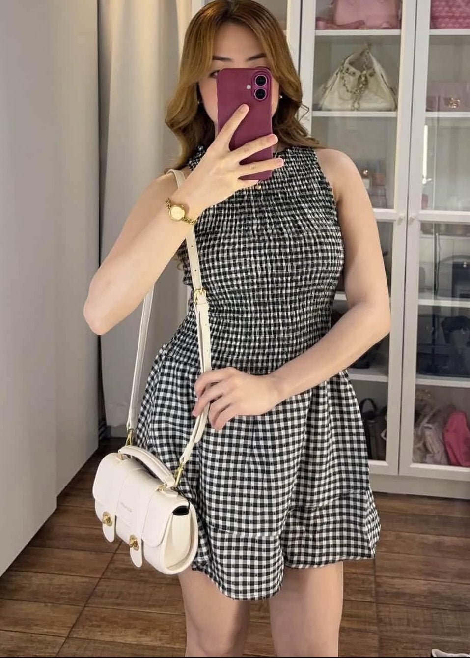 Hazel ternet minikjole med smock