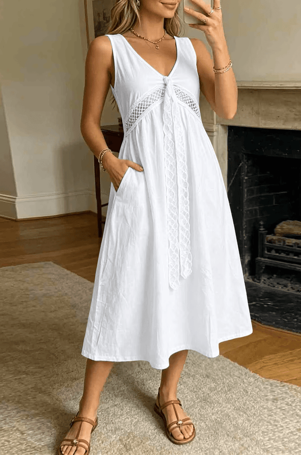Beatrice Lace Trim A-Line Summer Dress