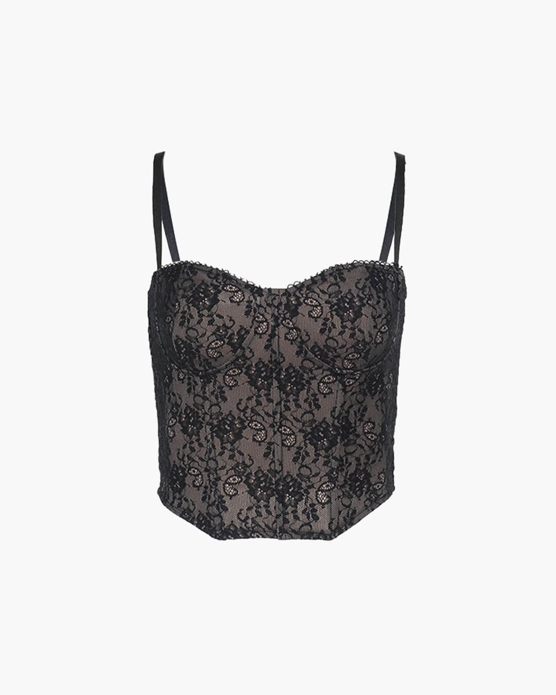 Iza camisoletop med blondekorset