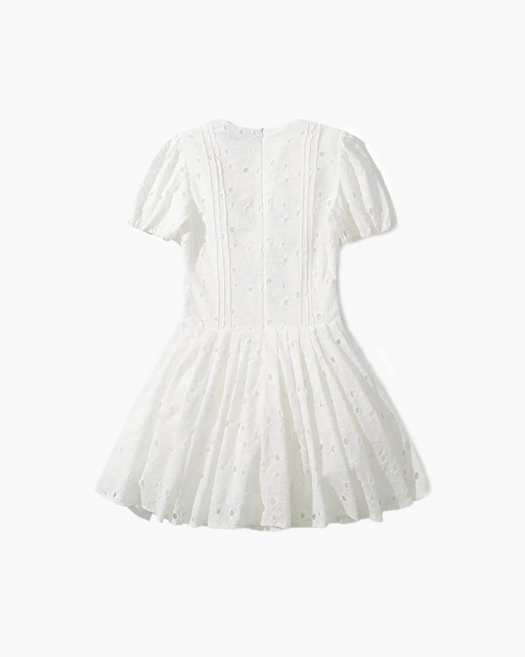 Jane minikjole med pufærmer og broderi