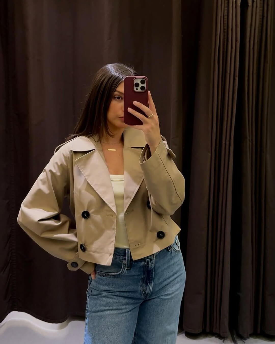Janice cropped trenchcoat