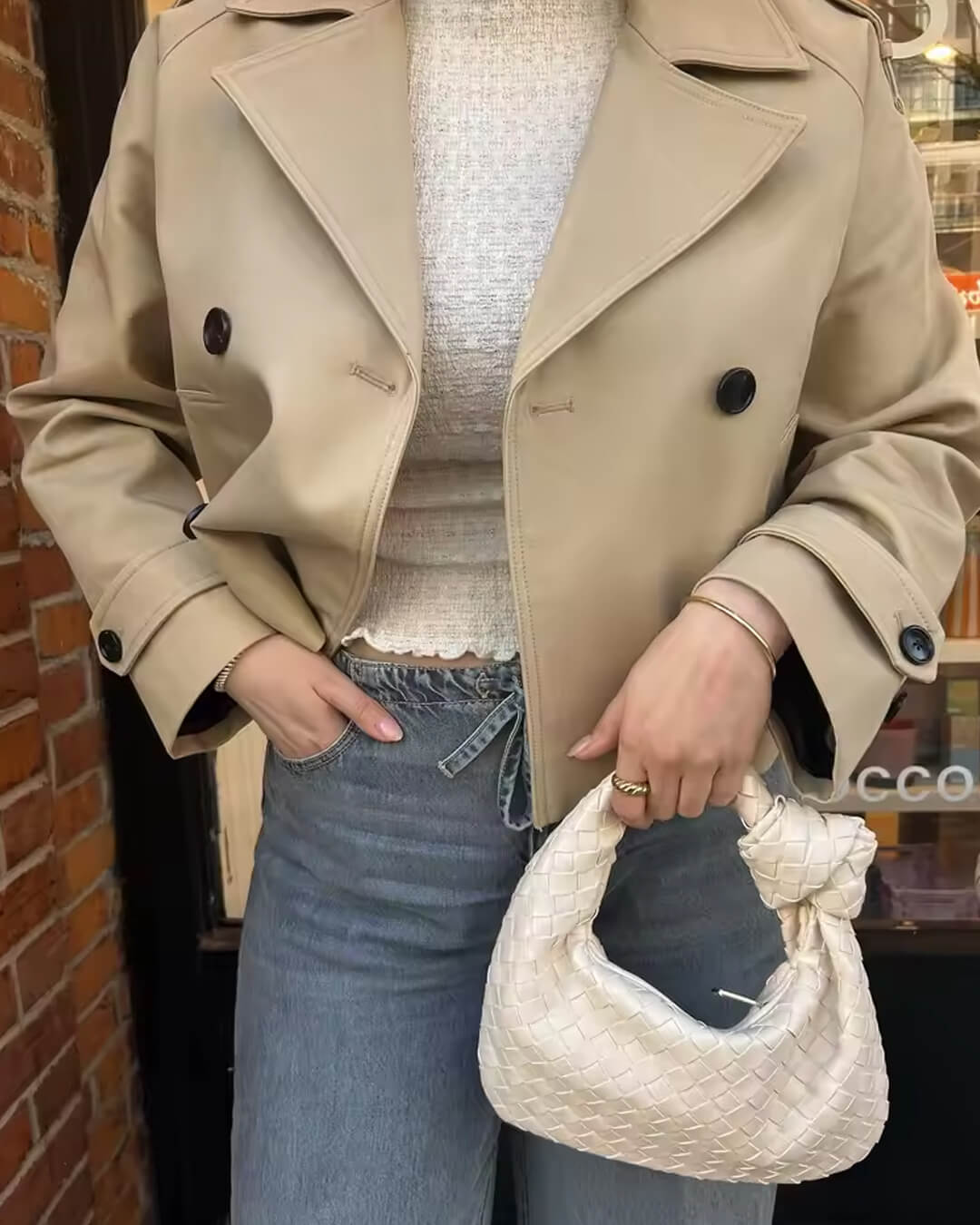 Janice cropped trenchcoat
