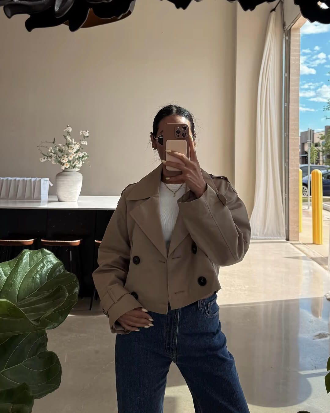 Janice cropped trenchcoat