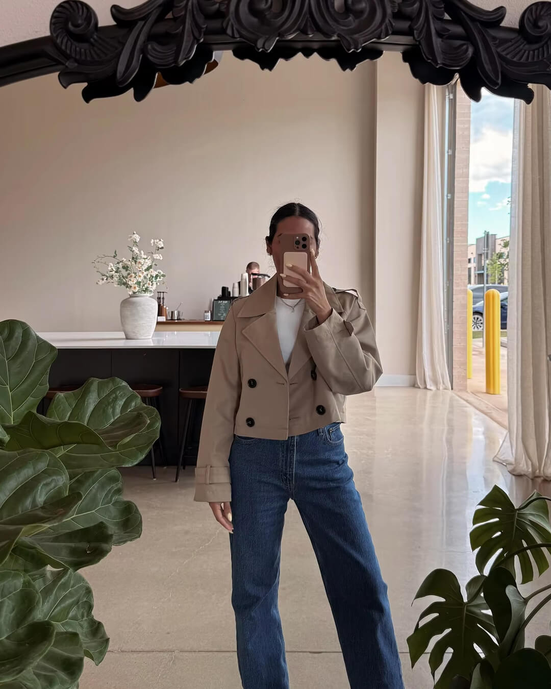 Janice cropped trenchcoat