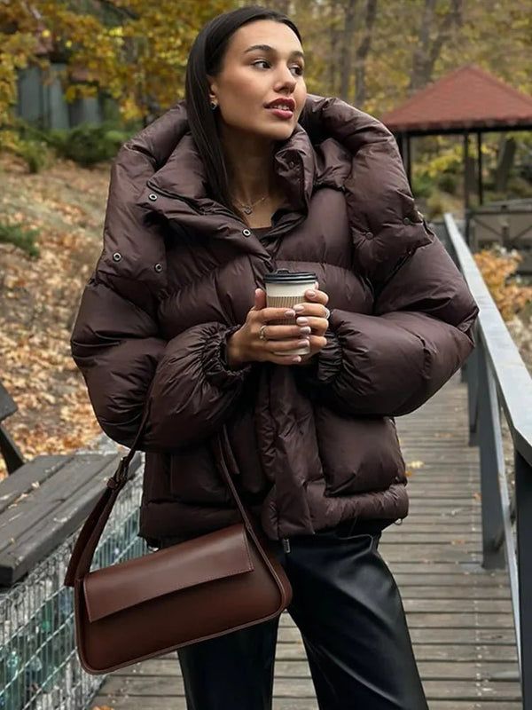 Janine-dunjakke med hætte