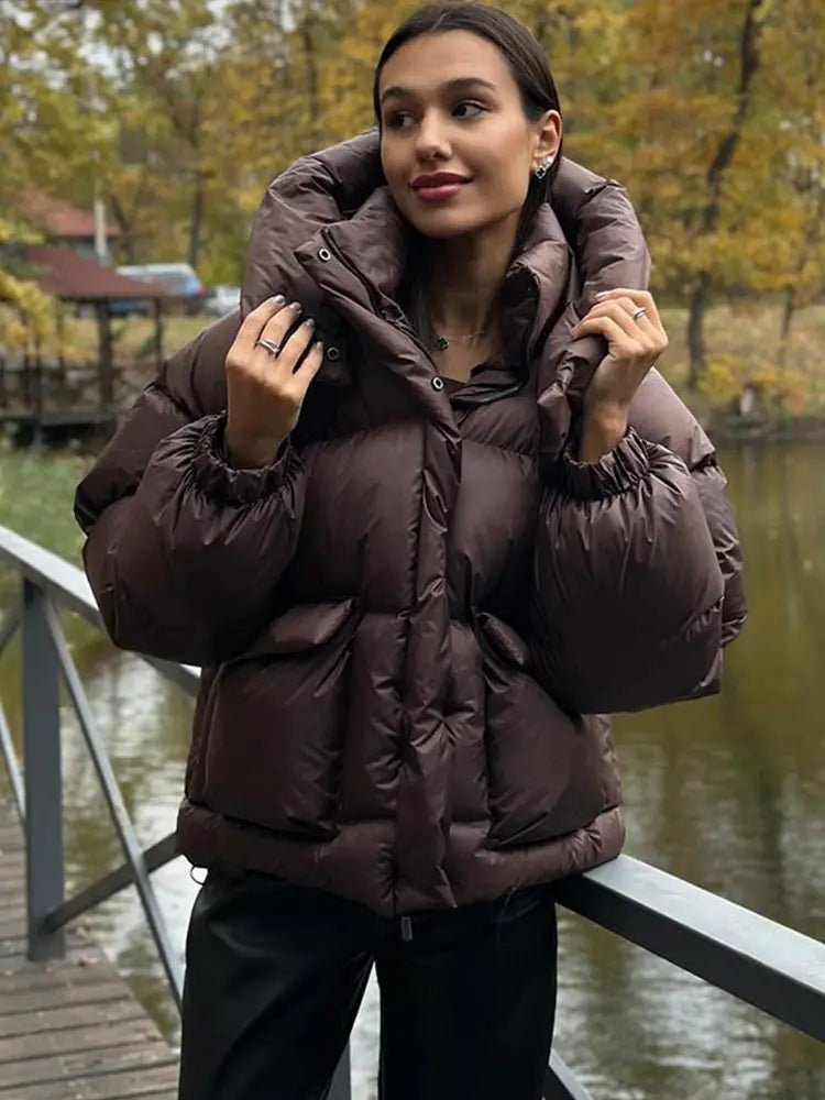Janine-dunjakke med hætte