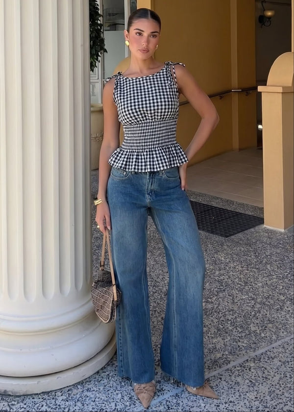 Jessica Vintage Plaid Tank Top