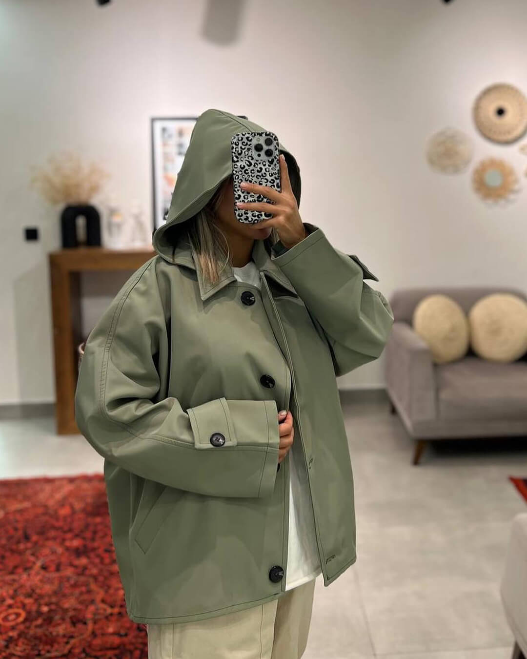 Julia trenchcoat med hætte