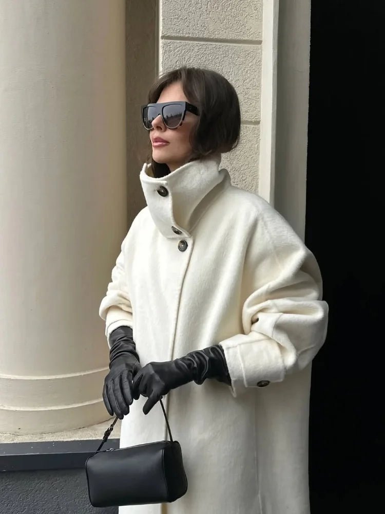 Julia lang frakke med ståkrave