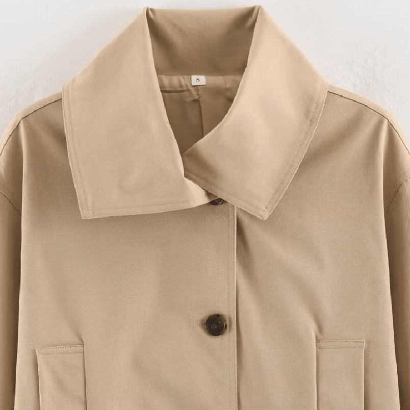 Julie asymmetrisk trenchcoat med bælte