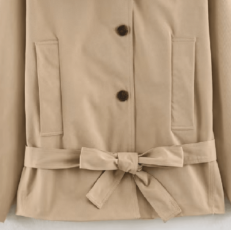Julie asymmetrisk trenchcoat med bælte