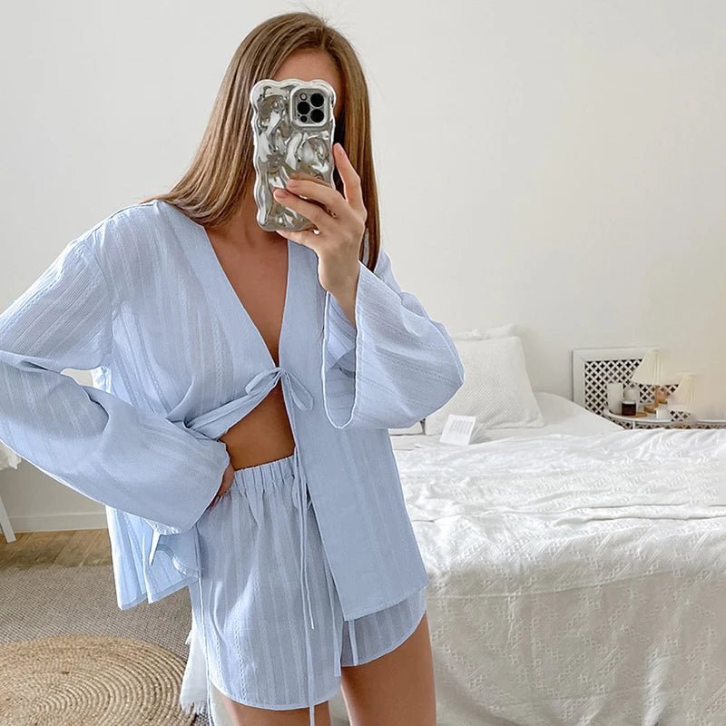 Julienne cardigan- og shorts-sæt
