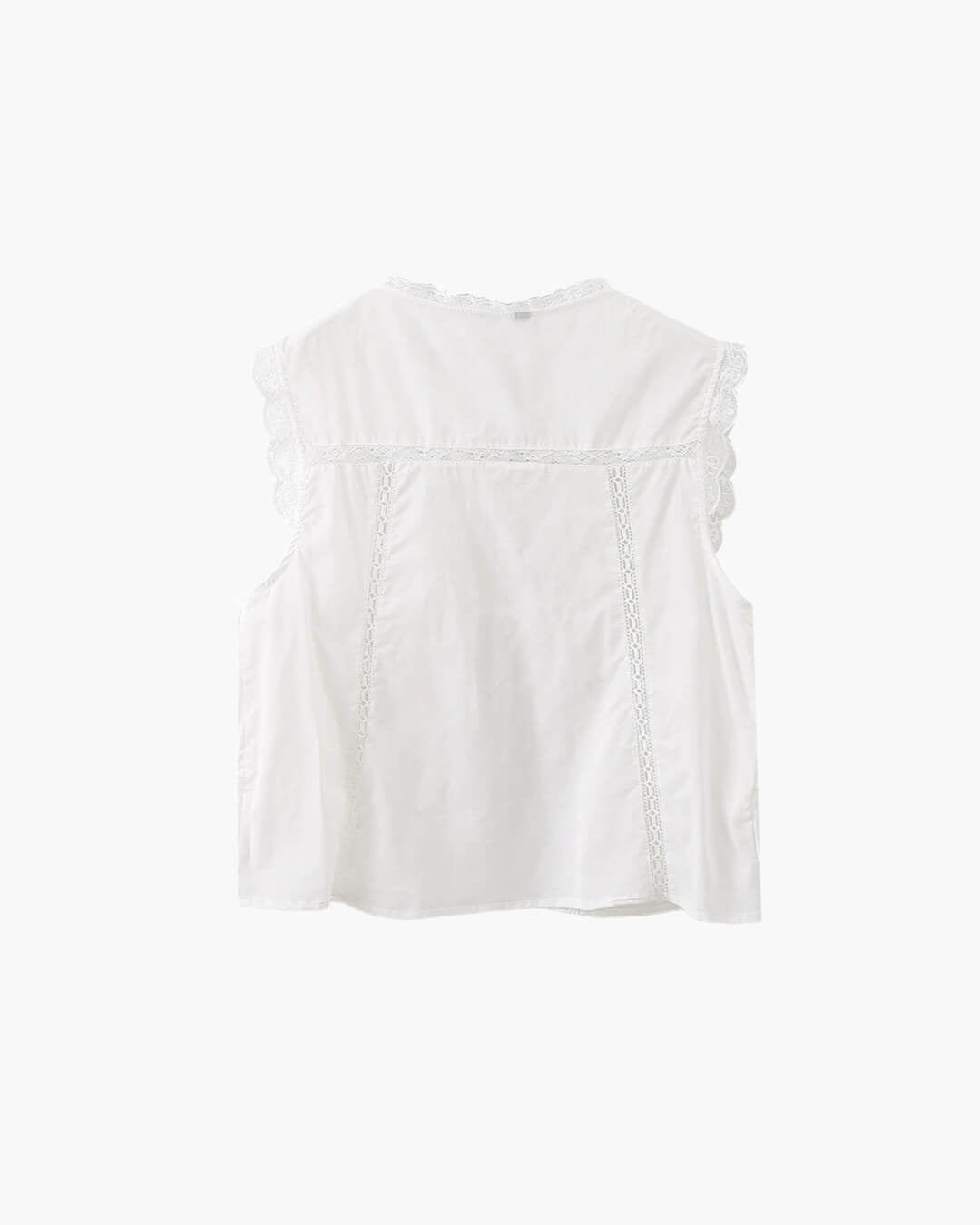 Juvie bluse med broderet blondekant
