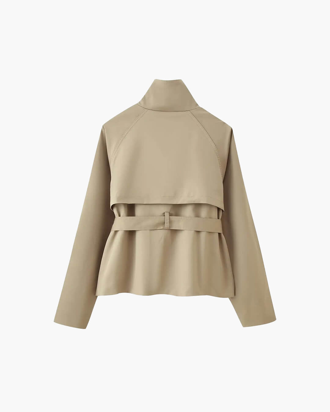 Kara kort trenchcoat med ståkrave