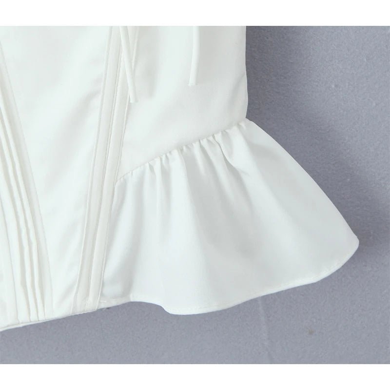Karley korsetbluse med flæsekant