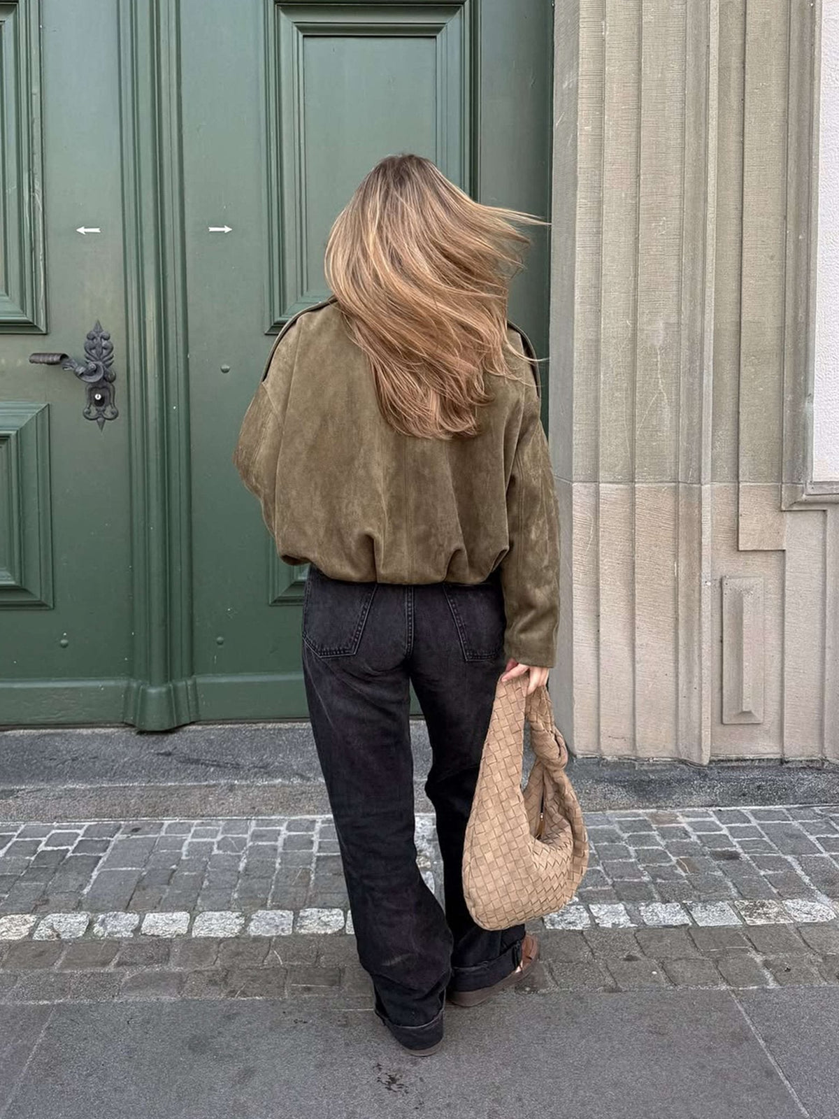 Katherine bomberjakke i ruskind