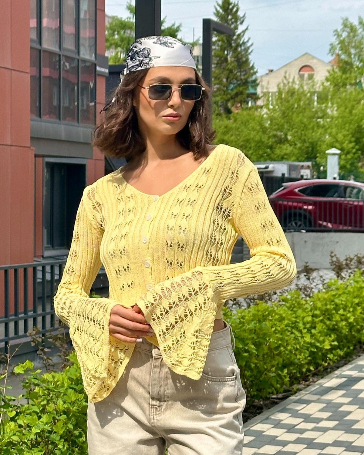 Kendall strikket cardigan med udskæringer