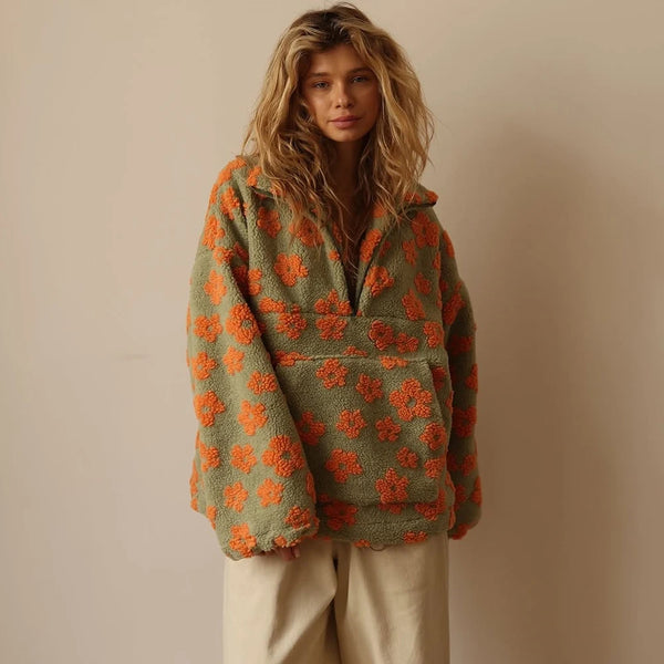 Knit Oversized Zip Sweater
