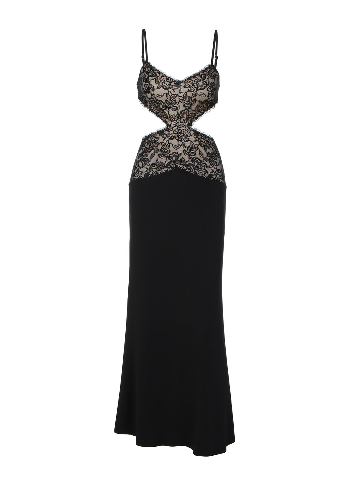 Carys-maxikjole med blonde og cut-outs