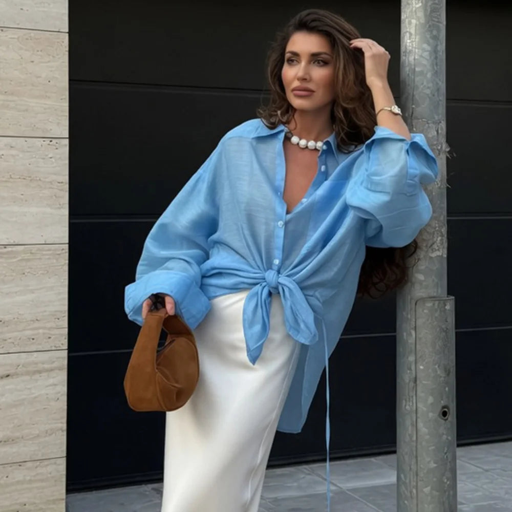 Oversized top med revers
