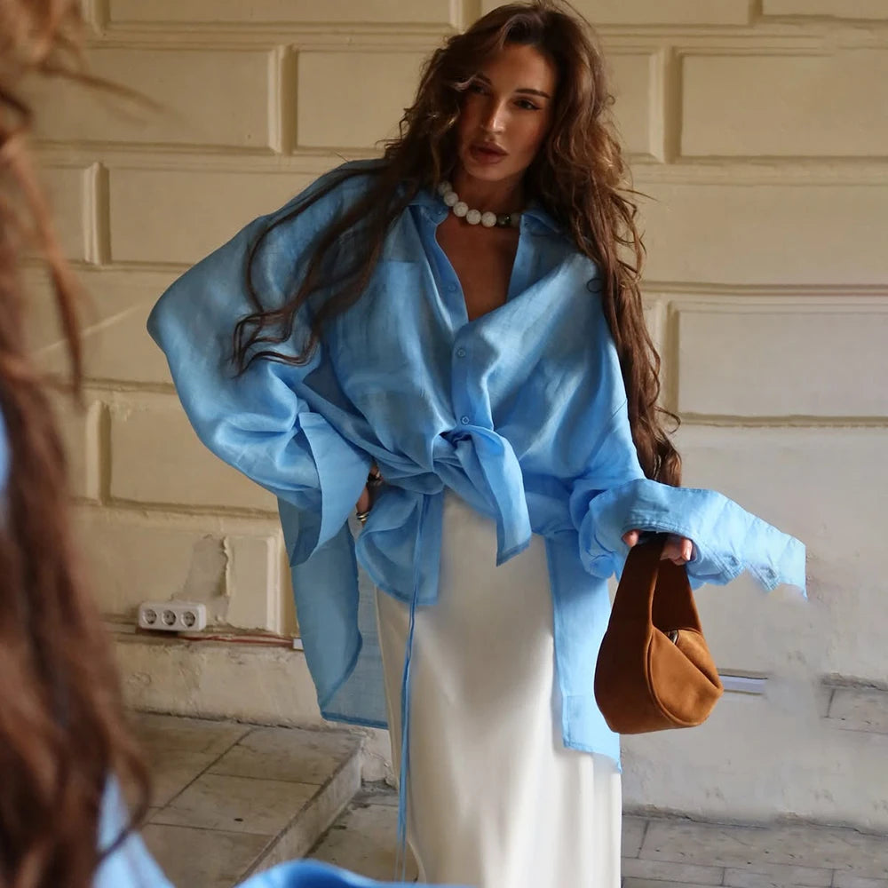 Oversized top med revers
